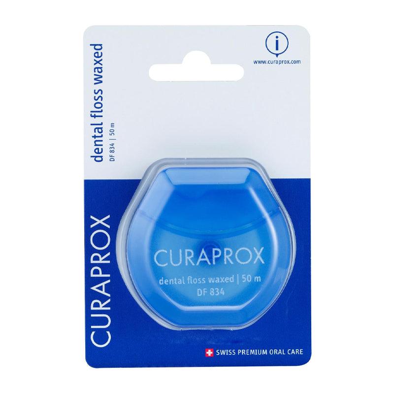 Curaprox DF 834 Dental Floss Waxed With Mint - 50m - WahaLifeStyle