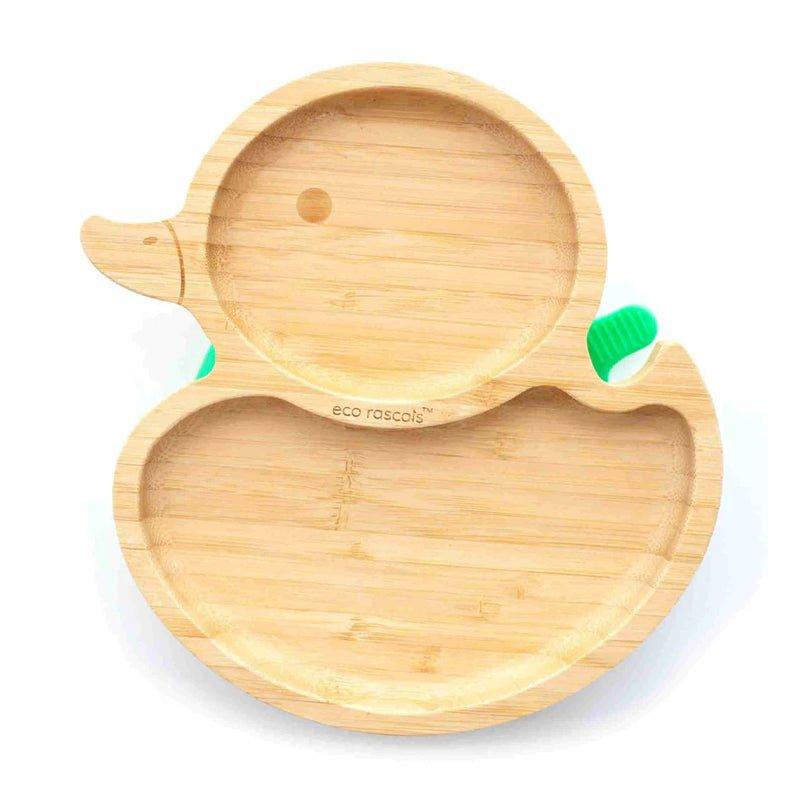 Eco Rascals Bamboo Suction Plate - Duck Shape - WahaLifeStyle