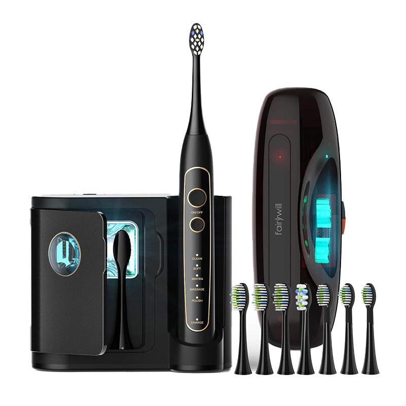 Fairywill 2056 wireless charging ultrasonic electric toothbrush with home uv & sanitizing uv sanitizing case - WahaLifeStyle