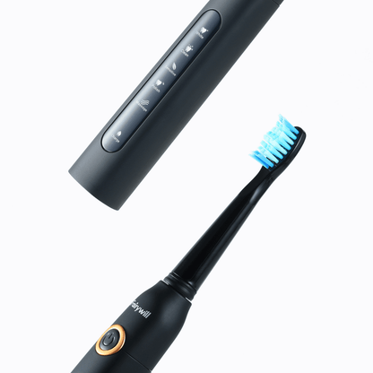 Fairywill D7 Electric Toothbrush With 4 Brush Heads - Black - WahaLifeStyle