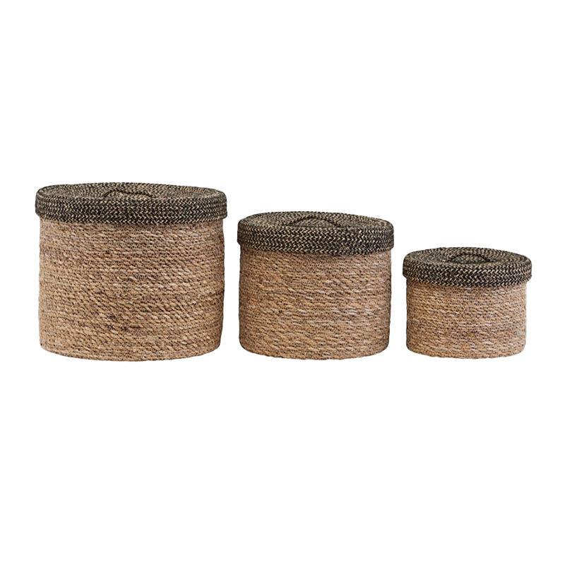 House Doctor Seagrass &amp; Jute Basket Set Of 3 - WahaLifeStyle