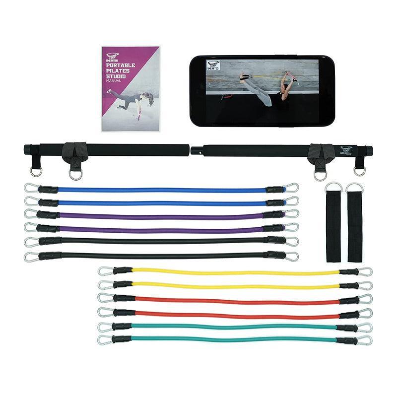Im Unlimited Pilates Bar Kit With Workout Videos &amp; 12 Resistance Bands - WahaLifeStyle