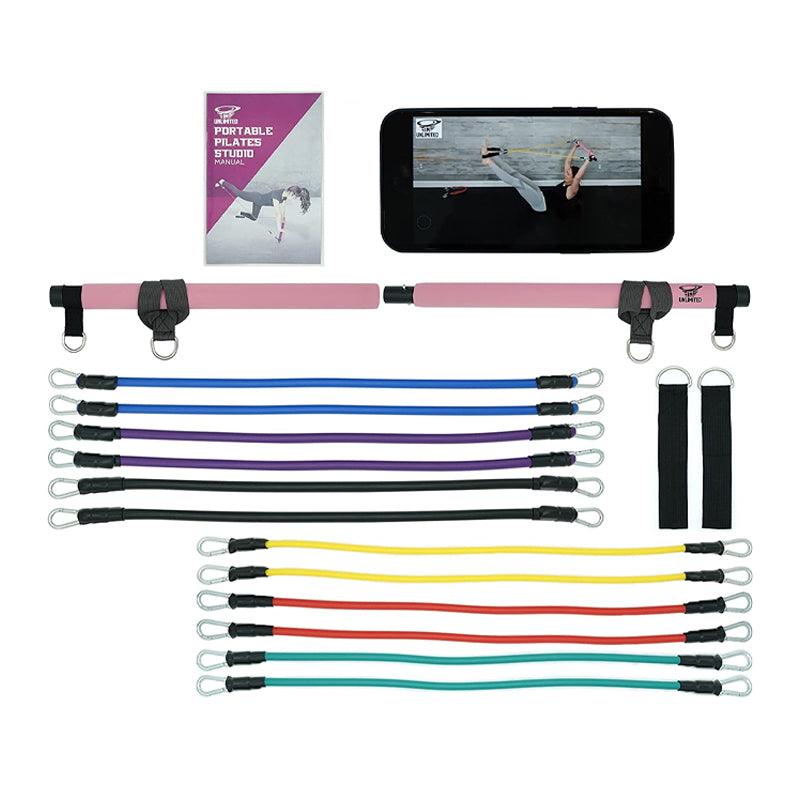 Im Unlimited Pilates Bar Kit With Workout Videos & 12 Resistance Bands - WahaLifeStyle