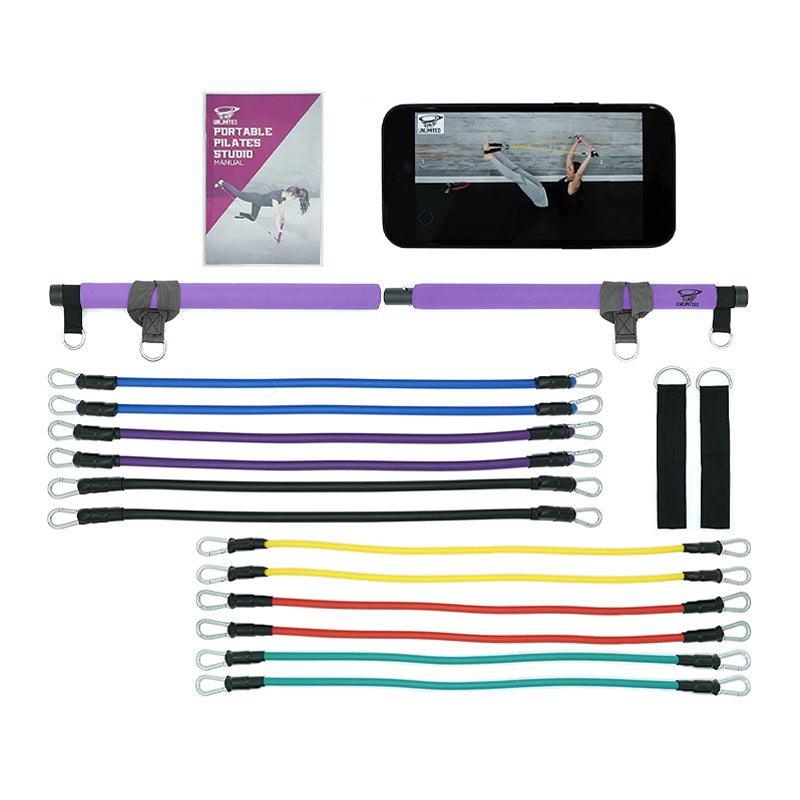 Im Unlimited Pilates Bar Kit With Workout Videos &amp; 12 Resistance Bands - WahaLifeStyle