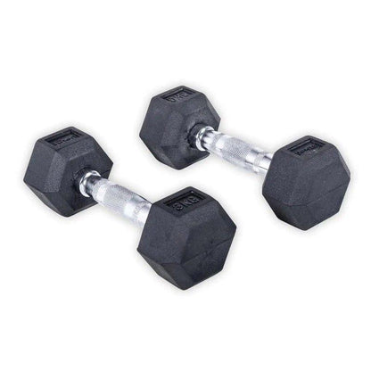 Olive Fitness Rubber Hex Dumbbells Set - 3Kg - Waha Lifestyle