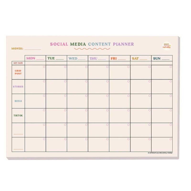 Once Upon A Tuesday Colorful Social Media Weekly Planner Pad - A4 - Waha Lifestyle