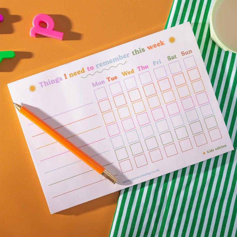 Once Upon A Tuesday Things I Need To Remember Kids Weekly Planner - A5 - Waha Lifestyle