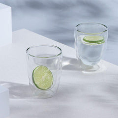 Pilatus Double Wall Drinking Glass Tumblers Set Of 2 - 250ml - WahaLifeStyle