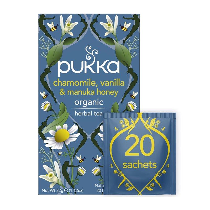 Pukka Organic Chamomile, Vanilla &amp; Manuka Honey Herbal Tea - 20 Sachets - WahaLifeStyle