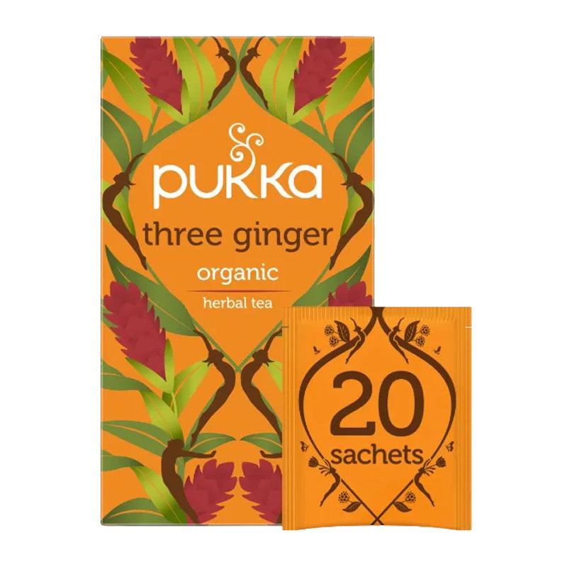 Pukka Organic Three Ginger Herbal Tea - 20 Sachets - WahaLifeStyle