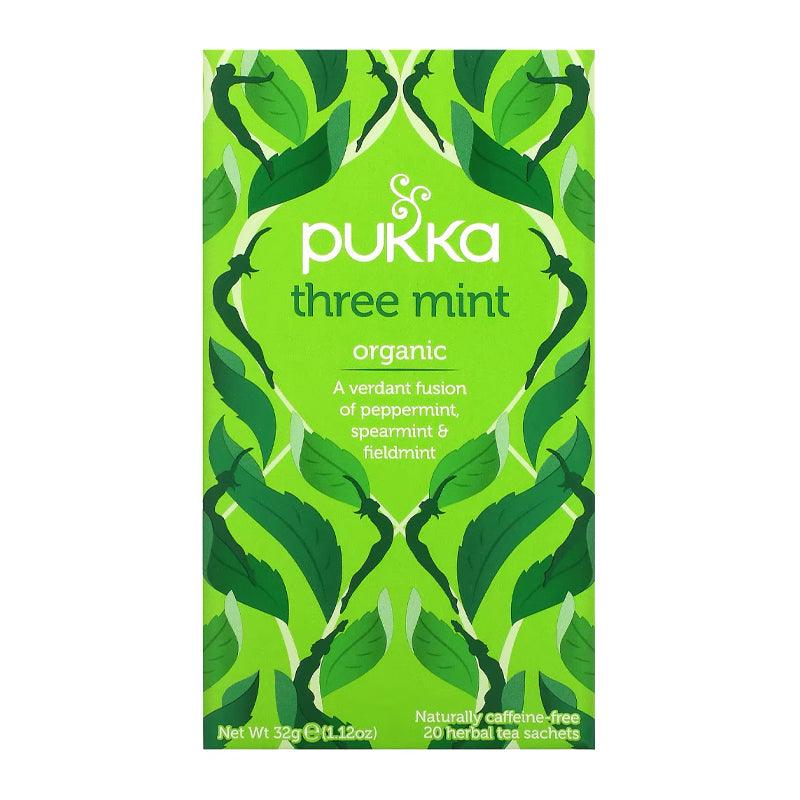 Pukka Organic Three Mint Herbal Tea - 20 Sachets - WahaLifeStyle