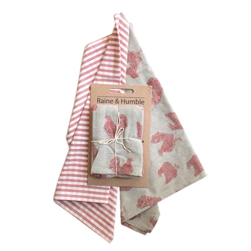 Raine & Humble Cotton Tea Towel Fig Print Set of 2 - WahaLifeStyle