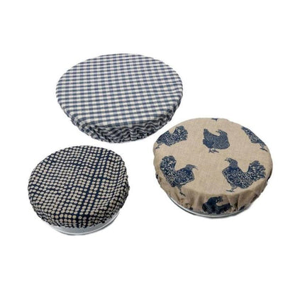 Raine &amp; Humble Elasticated Cotton Food Covers Blueberry Set of 3 - WahaLifeStyle