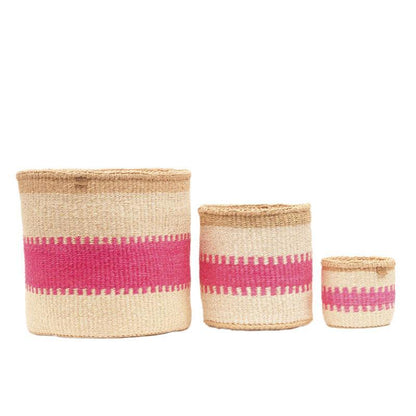 The Basket Room Kuzuia Woven Basket - Fluoro Pink - WahaLifeStyle