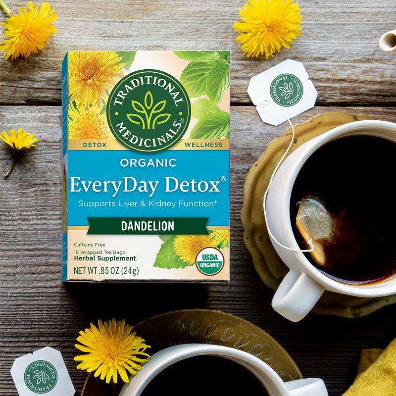 Traditional Medicinals Organic EveryDay Detox Dandelion Tea - 16Bags - WahaLifeStyle