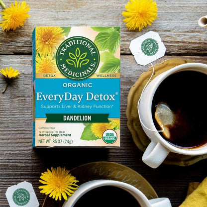 Traditional Medicinals Organic EveryDay Detox Dandelion Tea - 16Bags - WahaLifeStyle