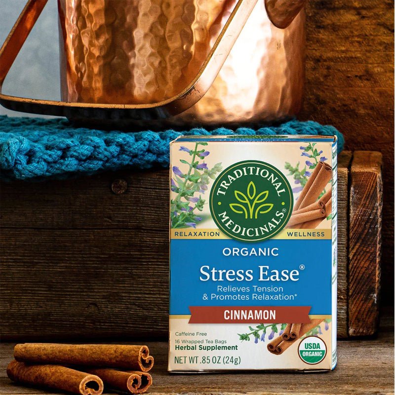 Traditional Medicinals Organic Stress Ease Tea - 16Bags - WahaLifeStyle