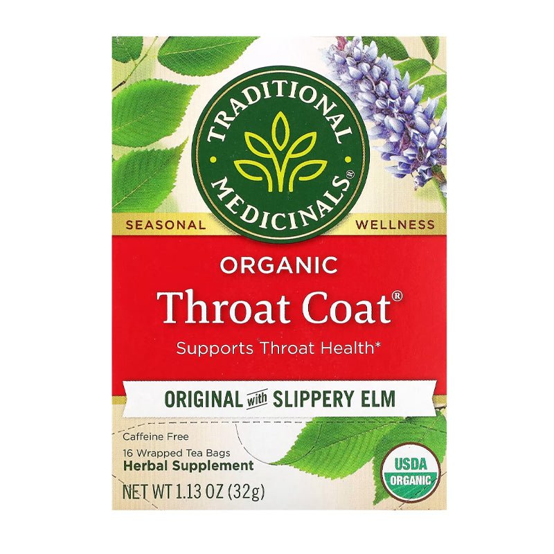 Traditional Medicinals Throat Coat Herbal Tea - 16Bags - WahaLifeStyle