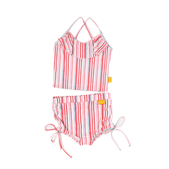 Tyoub Frill Top And Tie Bikini Bottom Swimsuit For Kids - Gelato Stripe - Waha Lifestyle
