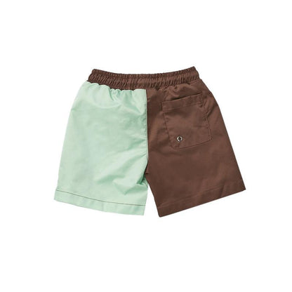 Tyoub Quick Dry Board Shorts For Kids - Neo Mint / Brown - Waha Lifestyle