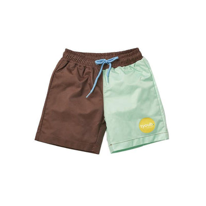 Tyoub Quick Dry Board Shorts For Kids - Neo Mint / Brown - Waha Lifestyle