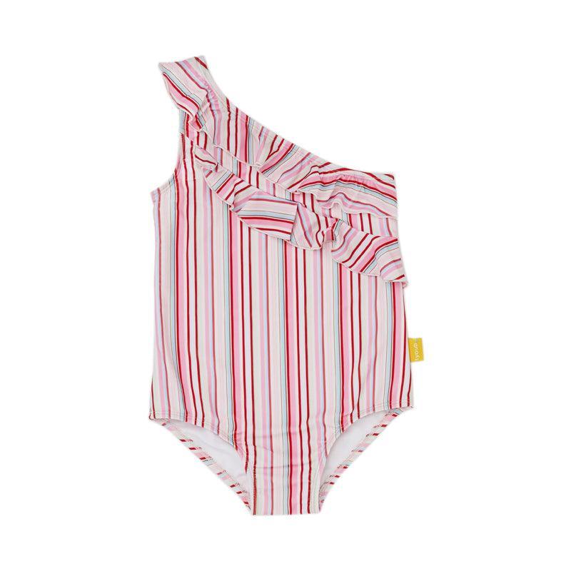 Tyoub Asymmetrical Swimsuit For Kids - Gelato Stripe - Waha Lifestyle
